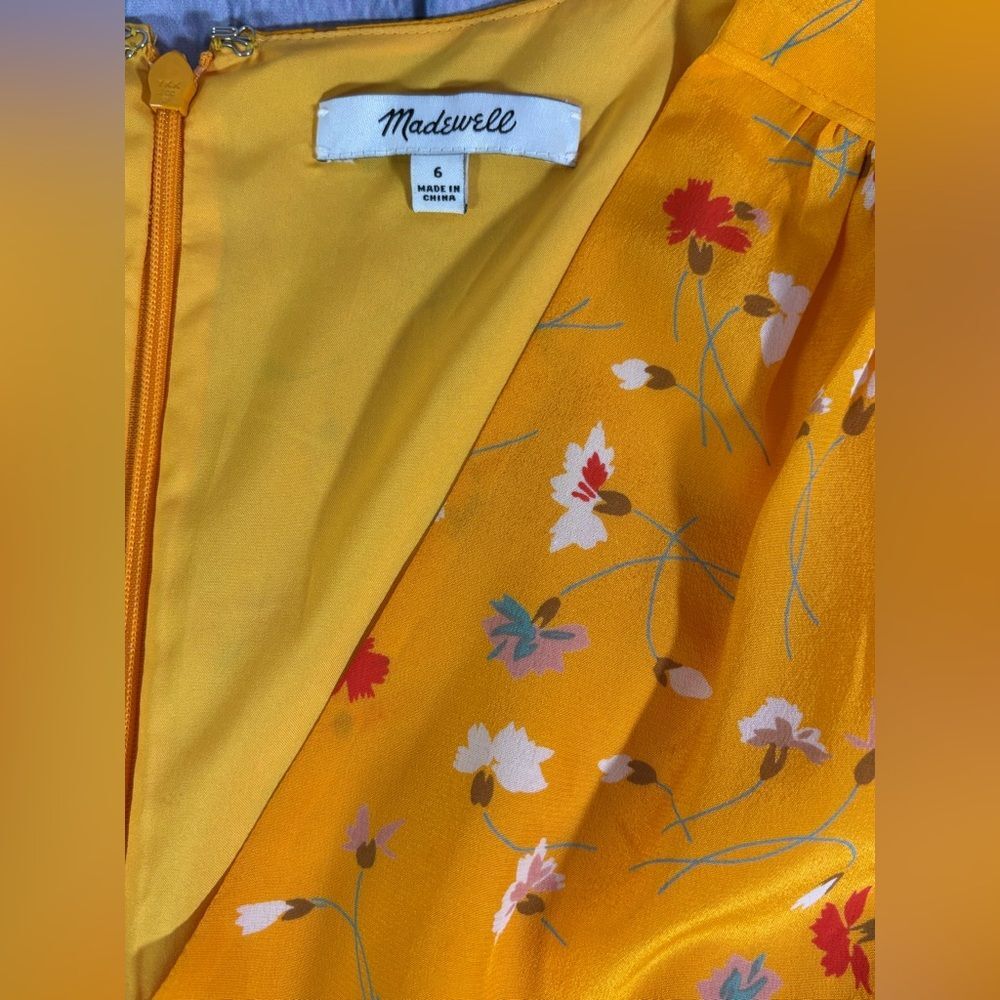 Madewell Silk Belladonna Painted Carnations Floral Party Cottagecore Dress 6 - Picture 4 of 12